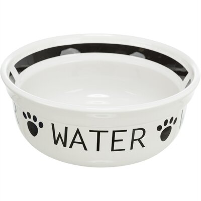 Trixie drinkbak hond water keramiek wit / zwart